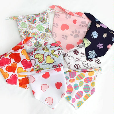 Cute Pet Triangle Towel Bib Cartoon Cats And Dogs Drool Towel Scarf - 06