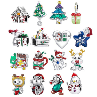925 Sterling Silver Christmas Diy Bead Accessories