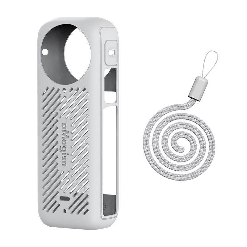 Amagisn Silicone Protective Cover For Insta360 X4 - Lens Cover Gray