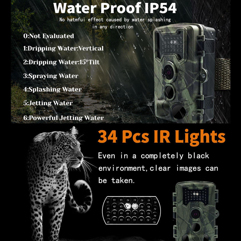 2 Lcd Infrared Trail Camera With Night Vision For Wildlife Hunting