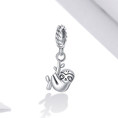 925 Sterling Silver Sloth Pendant For Diy Bracelets & Necklaces