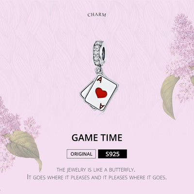 925 Sterling Silver Red Heart Pendant For Diy Bracelet Or Necklace