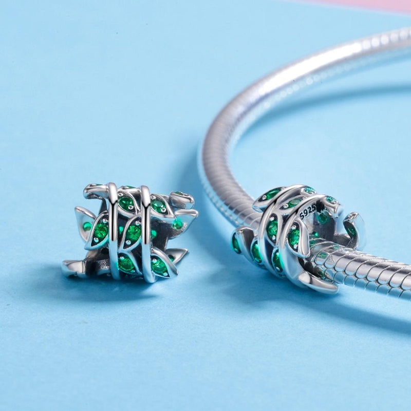 925 Sterling Silver Spring Scenery Bead Pendant