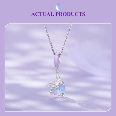 925 Sterling Silver Pastoral Butterfly Necklace Pendant