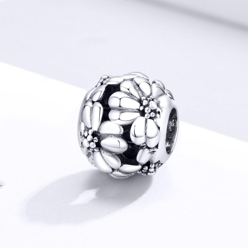 925 Sterling Silver Daisy Beads For Diy Bracelets & Necklaces