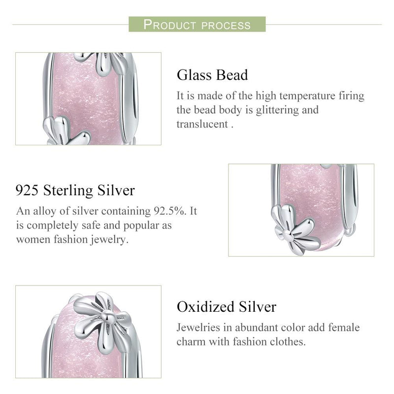 925 Sterling Silver Spring Flower Beads For Diy Bracelets & Necklaces