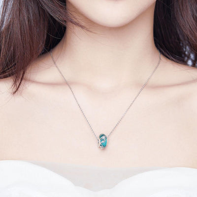 925 Sterling Silver Green Mermaid Glass Bead For Diy Bracelet