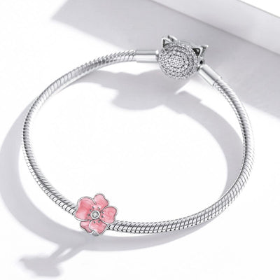 925 Sterling Silver Flower Bead Bracelet & Necklace Set