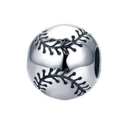 925 Sterling Silver Baseball Passion Beads For Diy Bracelets & Necklaces