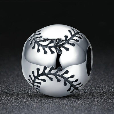 925 Sterling Silver Baseball Passion Beads For Diy Bracelets & Necklaces