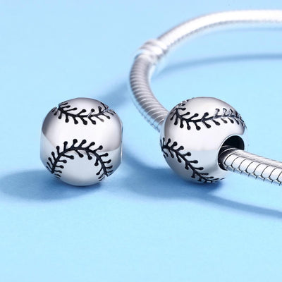 925 Sterling Silver Baseball Passion Beads For Diy Bracelets & Necklaces