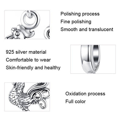 925 Sterling Silver Rooster Pendant For Diy Bracelets