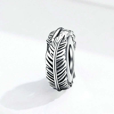 925 Sterling Silver Boho Feather Beads For Diy Bracelets