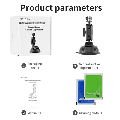 Adjustable 360 Degree Suction Cup for Car Action Cameras