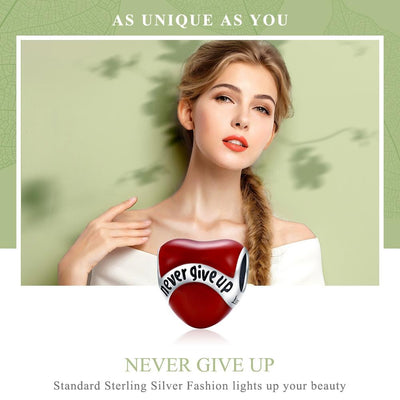 925 Sterling Silver Star Shaped Diamond Beads In Never Give Up