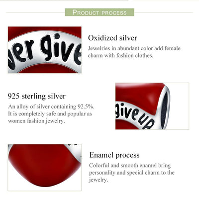 925 Sterling Silver Star Shaped Diamond Beads In Never Give Up