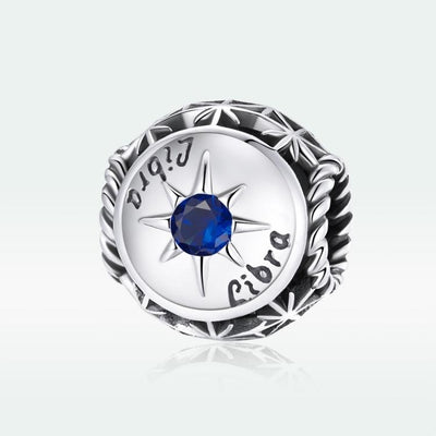 925 Sterling Silver Zodiac Zircon Bead Bracelet / Necklace Set Libra Style - Libra