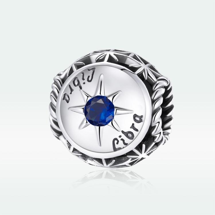 925 Sterling Silver Zodiac Zircon Bead Bracelet / Necklace Set Libra Style - Libra