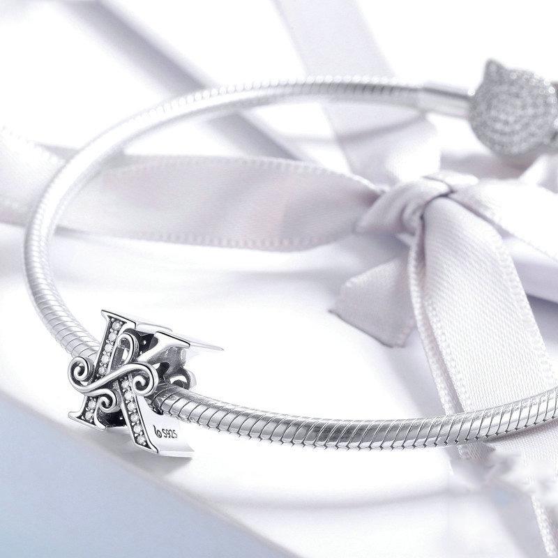 Diy Beaded Bracelet With Zircon Beads 26 Letters Style - Q