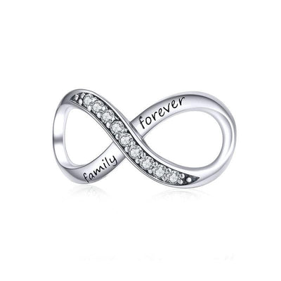 925 Sterling Silver Forever Family Infinity Bracelet