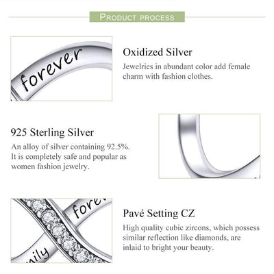 925 Sterling Silver Forever Family Infinity Bracelet