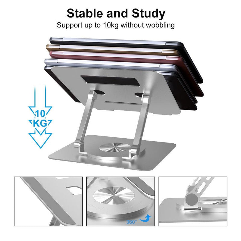 Adjustable Laptop Stand - Portable Aluminum 360 Degree Rotation