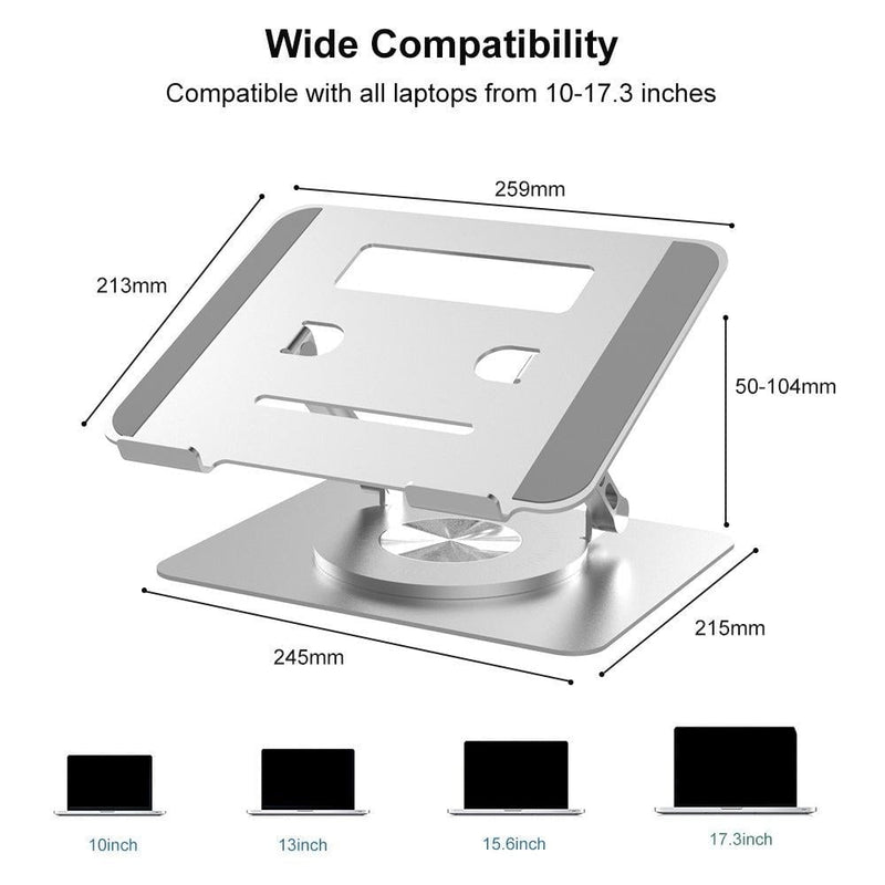 Adjustable Laptop Stand - Portable Aluminum 360 Degree Rotation