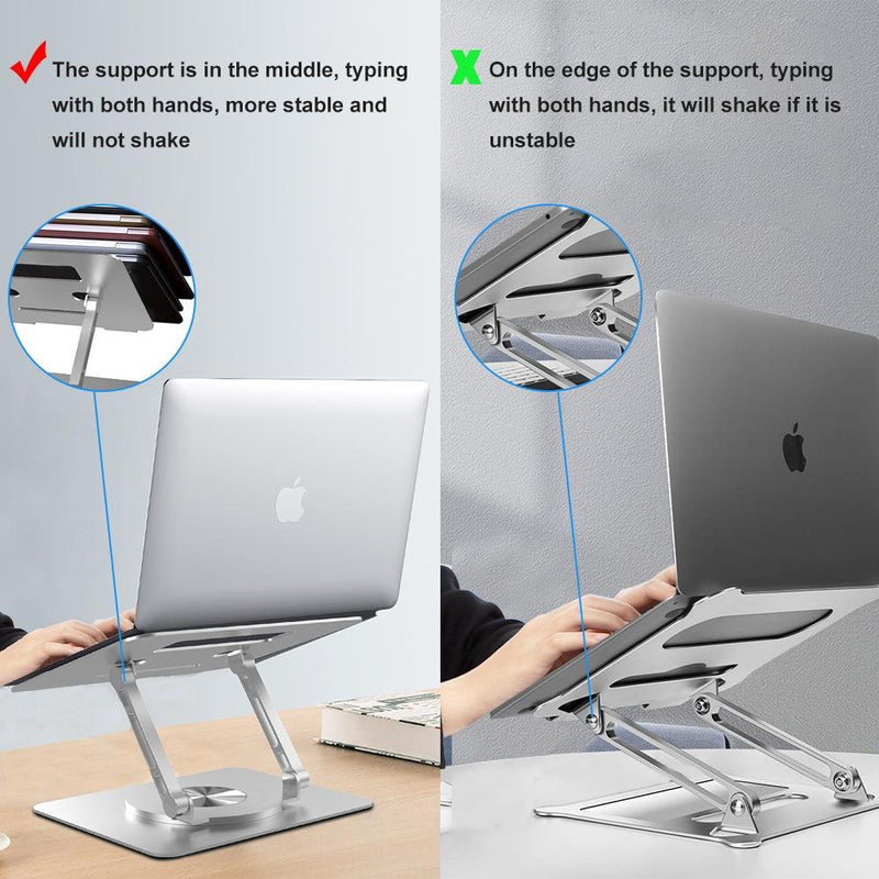Adjustable Laptop Stand - Portable Aluminum 360 Degree Rotation