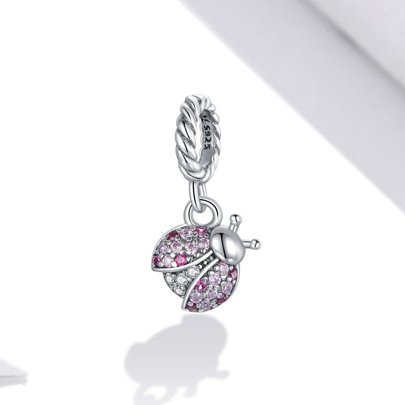 925 Sterling Silver Ladybug Pendant For Bracelets & Necklaces