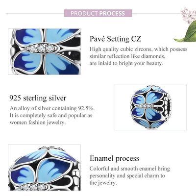 925 Sterling Silver Vintage Butterfly Beads For Diy Bracelets & Necklaces