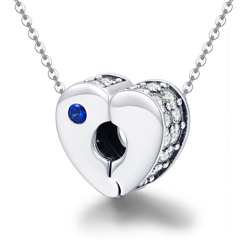 925 Sterling Silver Heart Buckle Beads For Diy Bracelets & Necklaces