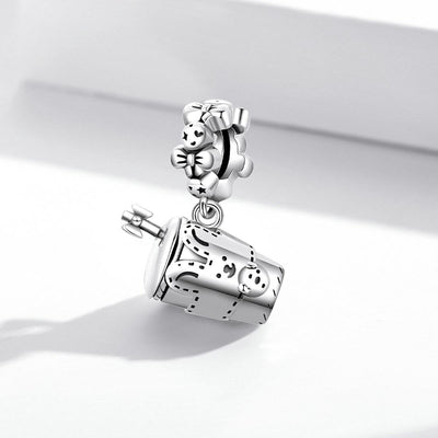 925 Sterling Silver Glass Pendant For Diy Bracelets & Necklaces