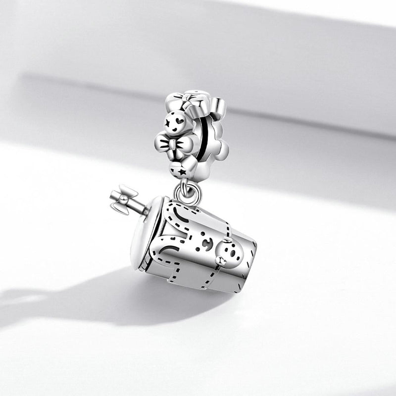 925 Sterling Silver Glass Pendant For Diy Bracelets & Necklaces