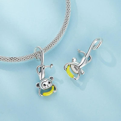 925 Sterling Silver Monkey Pendant For Diy Bracelets