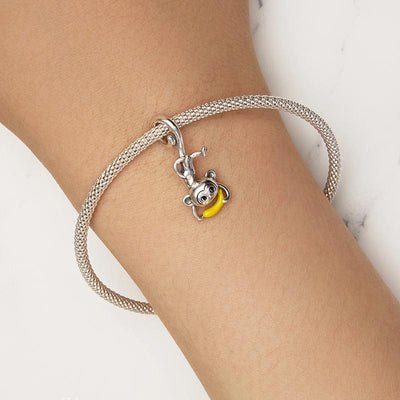 925 Sterling Silver Monkey Pendant For Diy Bracelets