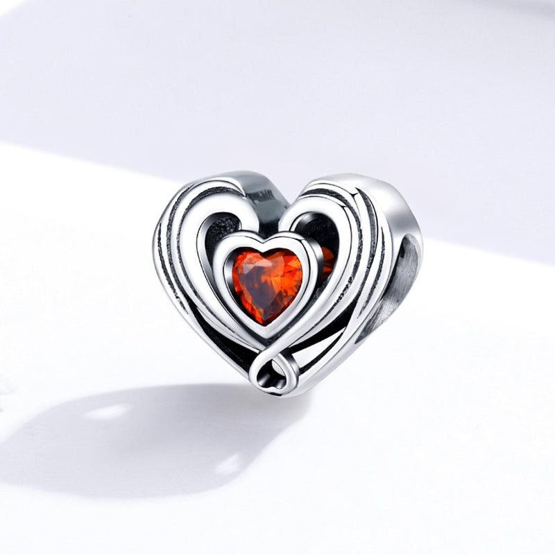 925 Sterling Silver Diy Heart Beads For Bracelets & Necklaces