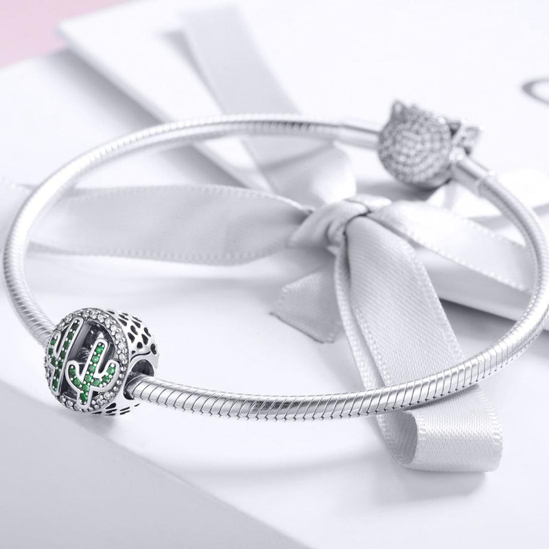 925 Sterling Silver Vigor Cactus Bead Pendant