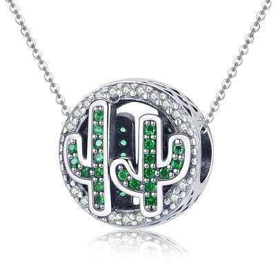 925 Sterling Silver Vigor Cactus Bead Pendant