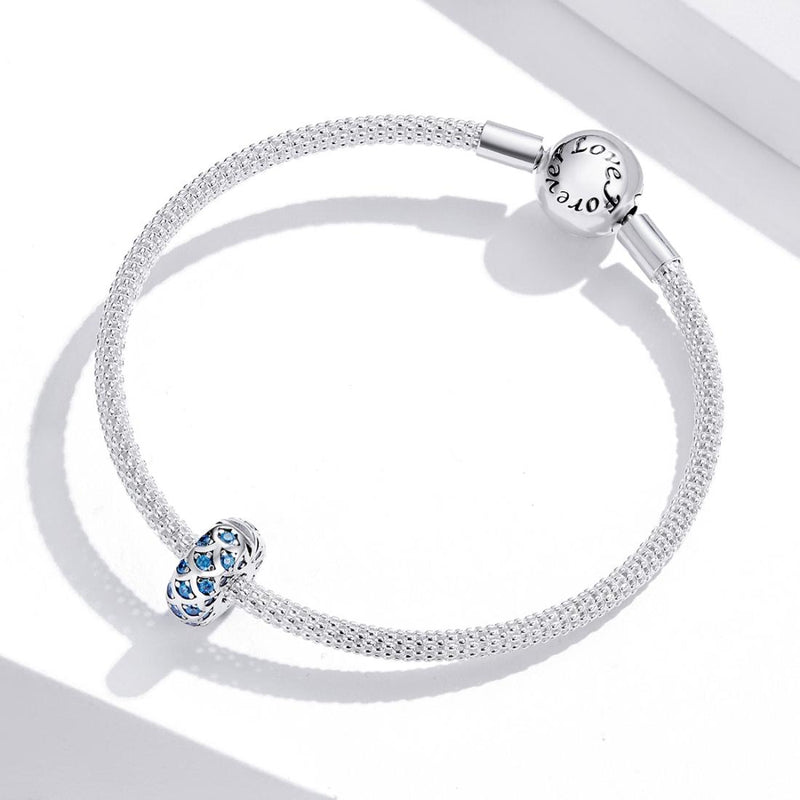 925 Sterling Silver Blue Zircon Bracelet / Necklace Beads