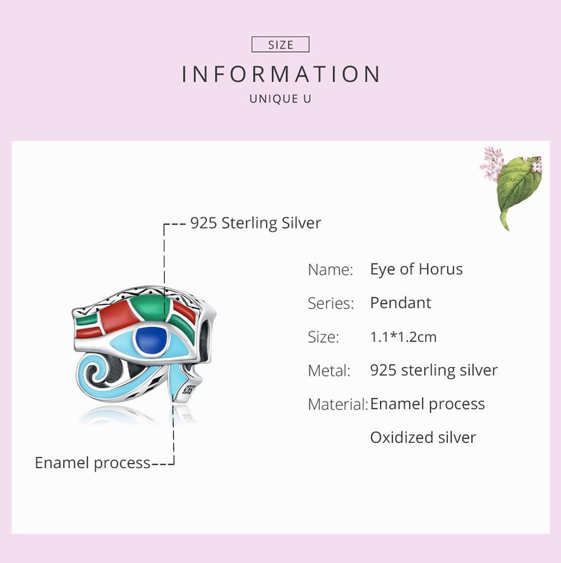 925 Sterling Silver Eye Of Horus Bracelet / Necklace Beads