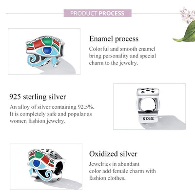 925 Sterling Silver Eye Of Horus Bracelet / Necklace Beads