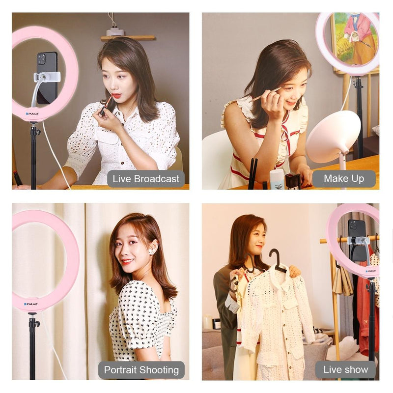 26Cm Dimmable Led Ring Light With Tripod And Phone Clamp - Black