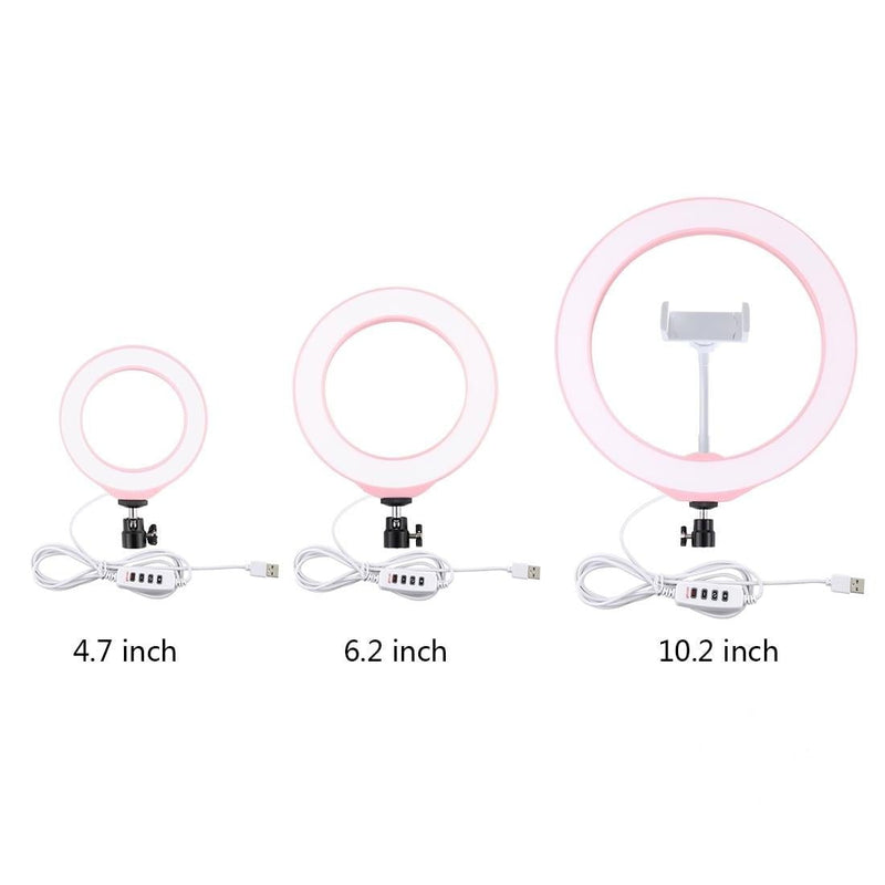 26Cm Dimmable Led Ring Light With Tripod And Phone Clamp - Black