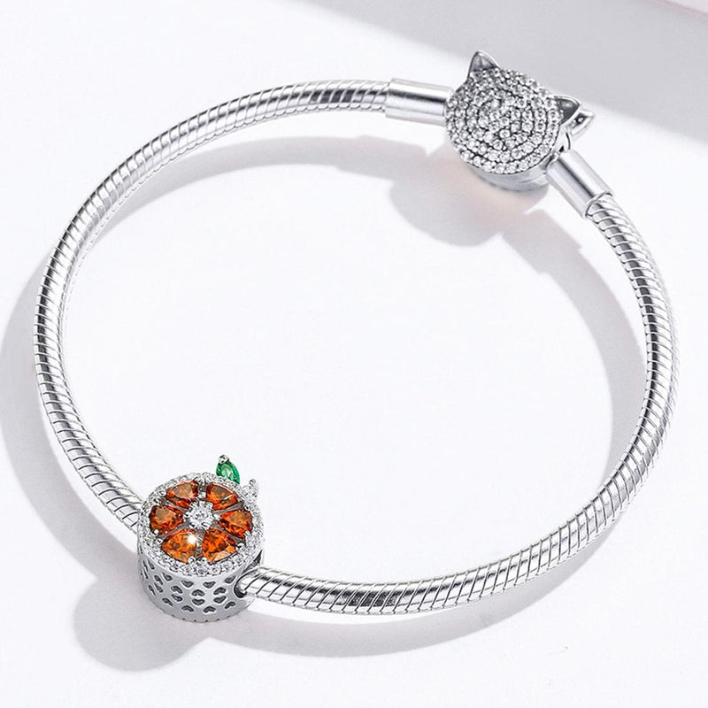 925 Sterling Silver Red Pomelo Bead Bracelet / Necklace Set