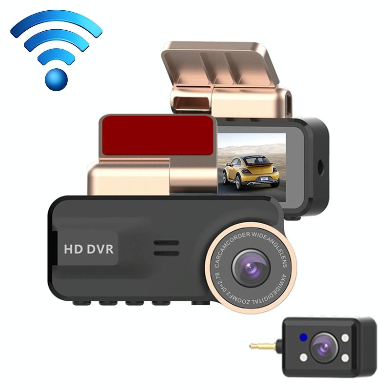 1080p Hd Night Vision Wifi Driving Recorder with In-car Camera - 3.16 Inch