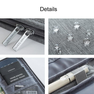 Waterproof Travel Document Bag Black Large - Navy Blue Small