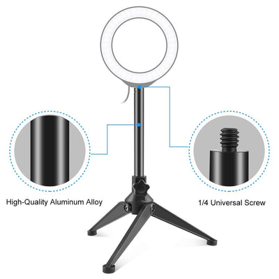 Adjustable Desktop Tripod Selfie Stick Holder - Compact
