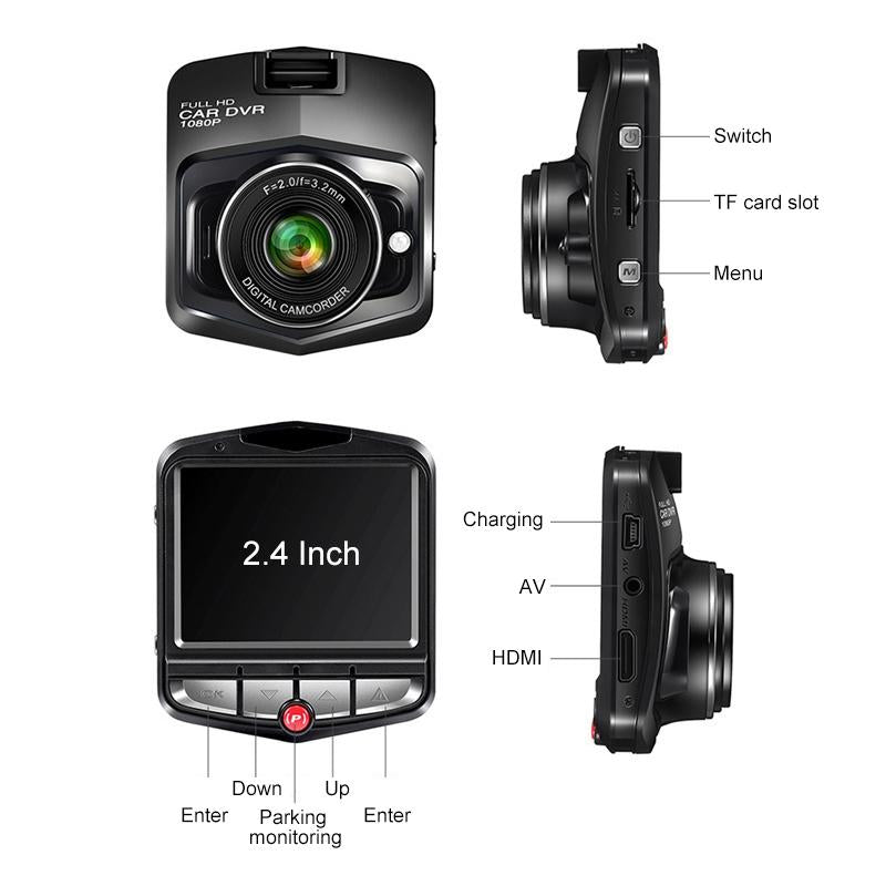 2.4 Car Dvr with Parking Monitoring & Loop Recording - Black