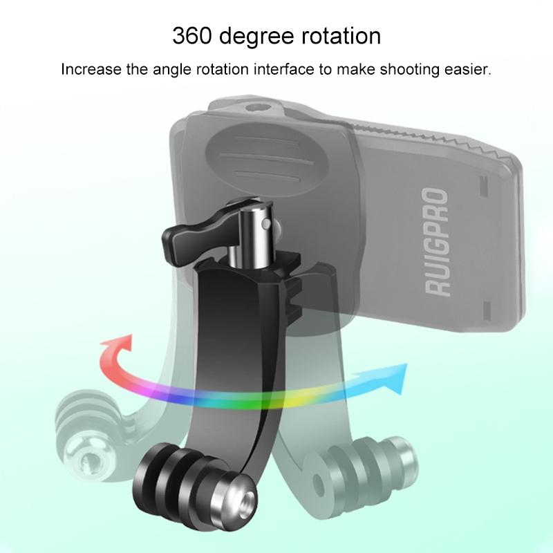 360 Degree J-Type Backpack Mount For Gopro Dji And Action Cameras