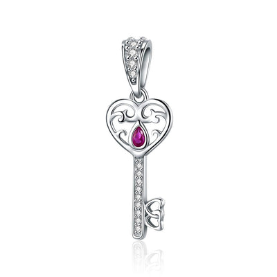 925 Sterling Silver Key Pendant For Happiness Charm